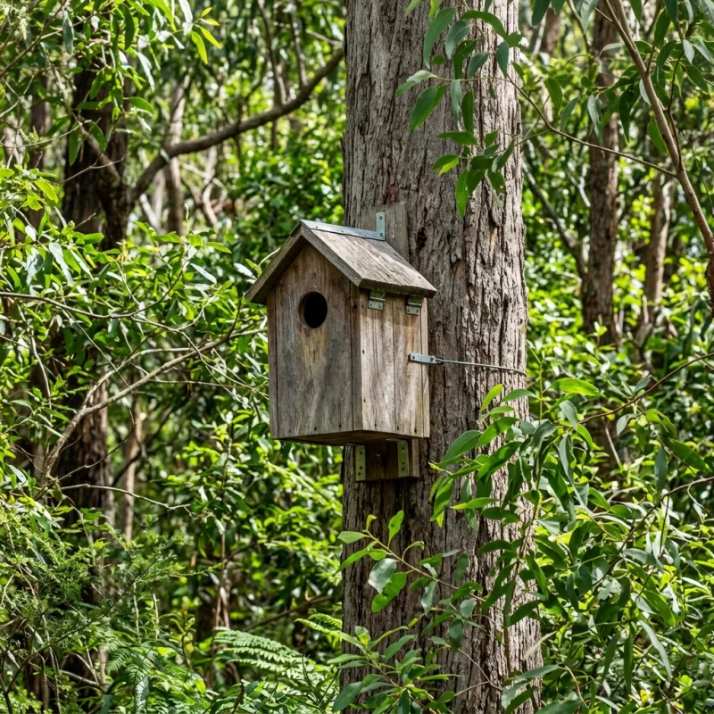 Animal nesting box installed as a humane alternative to a Sutherlands Creek roof cavity